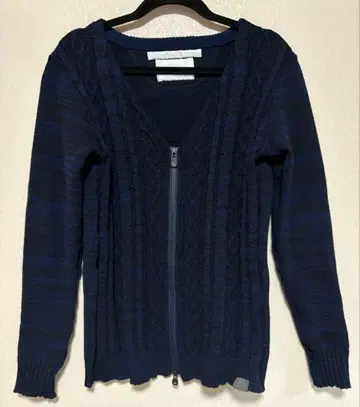 White Mountaineering 더블 지퍼 케이블 짜임 가디건