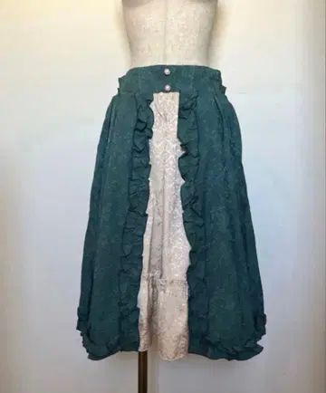 axes femme kawaii 그린 스커트 자카드