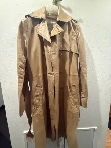 GALERIE VIE 베이지 가죽 트렌치코트