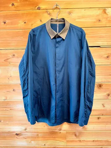 KAZUYUKI KUMAGAI 네이비 긴팔 셔츠 ATTACHMENT