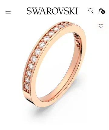 [ 새상품급 ] 스와로브스키 크리스탈 반지 핑크 골드 50 사이즈