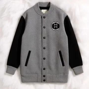 [메종 오스만] 바이컬러 자수 로고 펠트 바시티 자켓 S