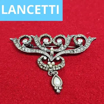 레어 LANCETTI 란체티 큐빅 실버 브로치