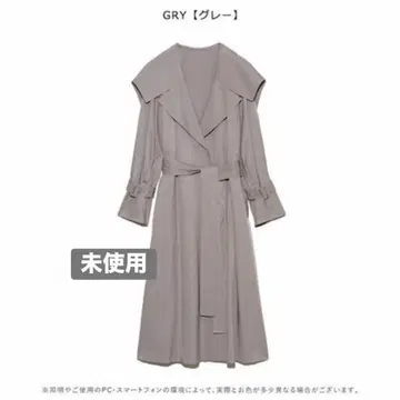 미사용 스나이델 SNIDEL 글로스 트렌치 코트 그레이 자켓