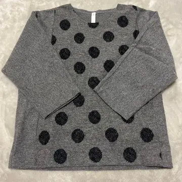 prit 도트 무늬 니트 스웨터 울 그레이 여성용 7부 M