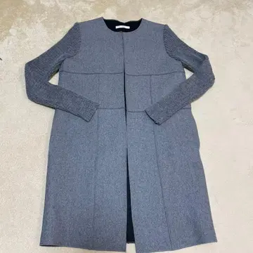 Lips 노카라 그레이 코트 니트 슬리브