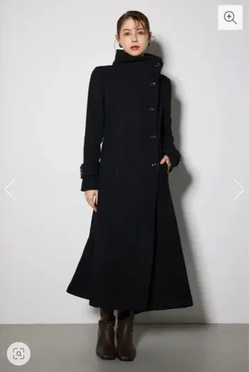 rienda 오버넥 신데렐라 라인 코트 2024 블랙 S