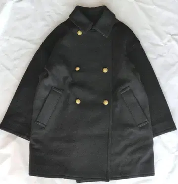 Super 100 더블 크로스 P 코트 블랙