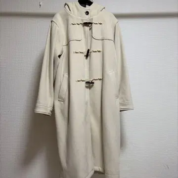 [ Ungrid ] 아이보리 후드 부착 롱 더플 코트