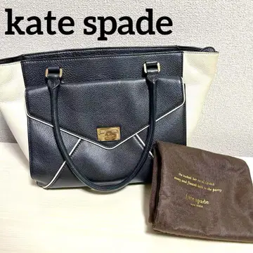 케이트 스페이드 가죽 느낌 토트백 블랙 x 화이트 A4 수납 가능