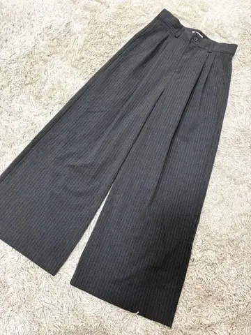 SINSS 2턱 와이드 스트레이트 스트라이프 슬랙스 M