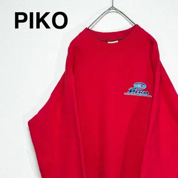 PIKO 피코 맨투맨 빨간색 빅 로고 꽃 하와이안 구제 의류 속기모