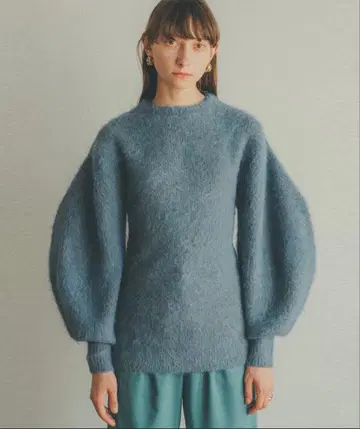 [ CLANE ] 라운드 슬리브 모헤어 니트탑