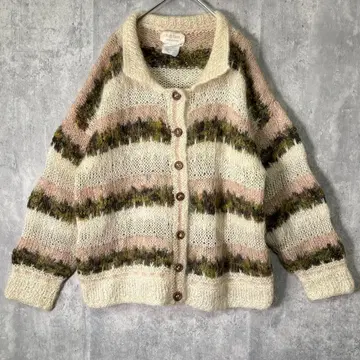 핸드메이드 이탈리아제 모헤어 니트 가디건 올 패턴