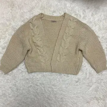 사만사 모스모스 SM2 (F) 케이블 짜임 숏 기장 가디건 두꺼운 원단