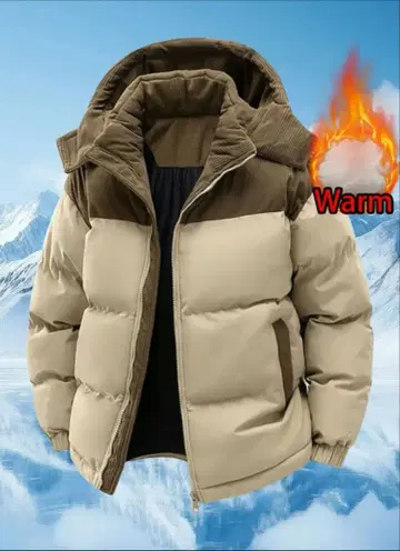 카키 후드 부착 자켓 XL