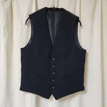 ORIHICA 네이비 수트 다운 베스트 5 버튼