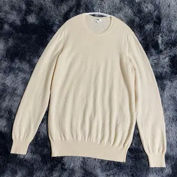 유니클로 캐시미어 100% 니트 스웨터 XL 아이보리 남성용