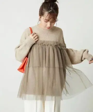 프릭스스토어 튤 도킹 니트 풀오버