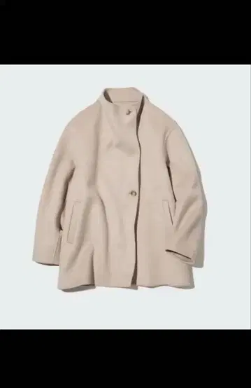 유니클로 더블 페이스 숏코트 S 베이지