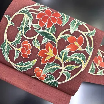 11-46 나고야 오비 9촌 새상품급 순수 실크 기모노 나고야 스타일