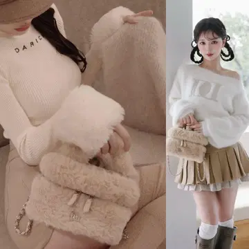 다리치 인조 모피 숄더 미니백