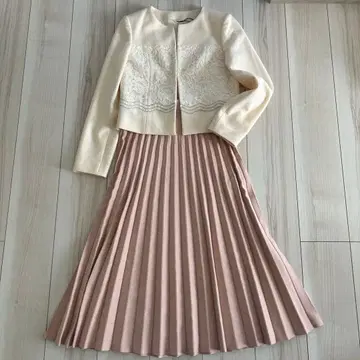 ANAYI 플리츠 스커트 니트 스커트 M 핑크