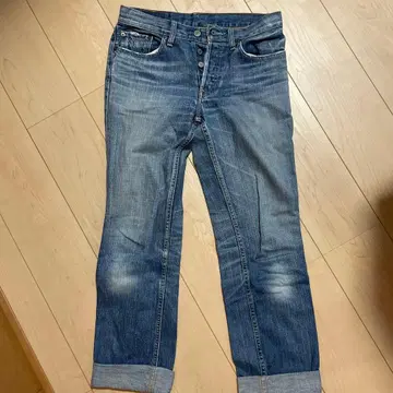 스트레이트 데님 블루 5개 버튼