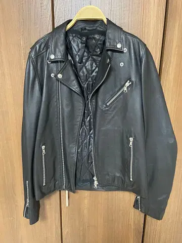 블랙 더블 라이더 자켓