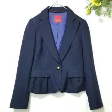 새상품급 아마카 (38 M) 네이비 자켓 원버튼 안감 부착 고급