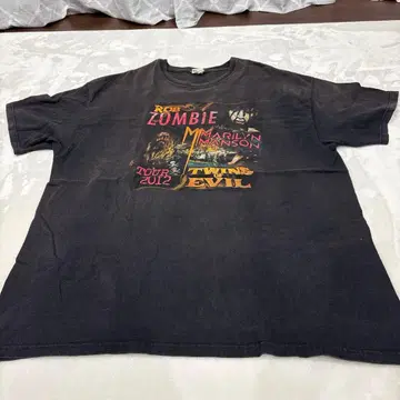 롭 좀비 마릴린 맨슨 T셔츠 2XL 2012년 투어