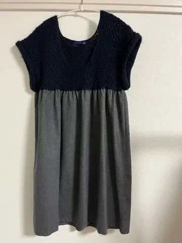 캐주얼 니트 원피스 네이비 그레이