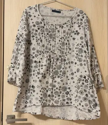 드럭 스토어즈 유키하나 패턴 플란넬 소재 셔츠 튜닉 면 100