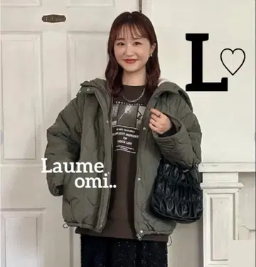 시마무라 omi 퀼트 블루종 카키 L 사이즈