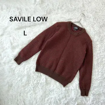 [새빌로우] L 남성용 긴팔 니트 스웨터 모 100% 멋스러운 브라운