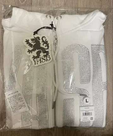 YOASOBI Rhinestone Logo Zip Hoodie 화이트 L