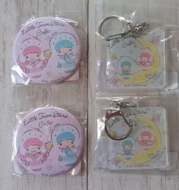 리틀트윈스타 카페 아크릴 키링 캔뱃지 겨울 버전 레어