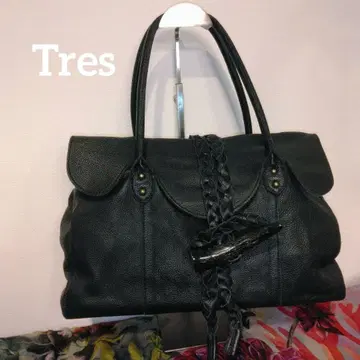 Tres 천연 가죽 토트백 빅