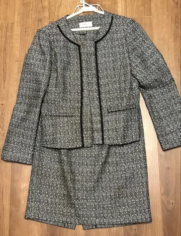 오페크 도트 밤 노카라 자켓 셋업 수트 스커트