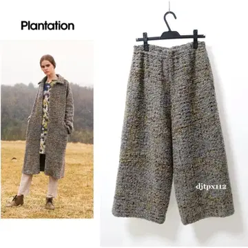 새상품급*플랜테이션*명작 클림트 플로럴 체크 니트 와이드 팬츠