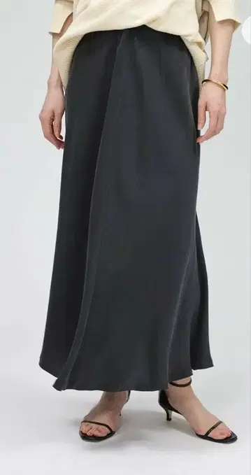 BABYLONE 큐프라 바이어스 스커트 차콜 36