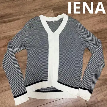 IENA 스트라이프 V넥 긴팔 스웨터