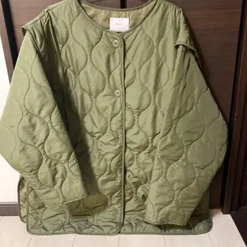 디스코트 올리브 그린 퀼팅 자켓 M