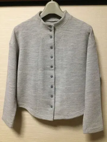 F.I.A.C 그레이 노카라 버튼 티셔츠 긴팔