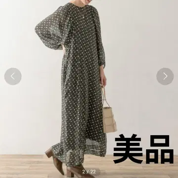 [ 새상품급 ] 플라워 프린트 볼륨 슬리브 원피스 어반 리서치