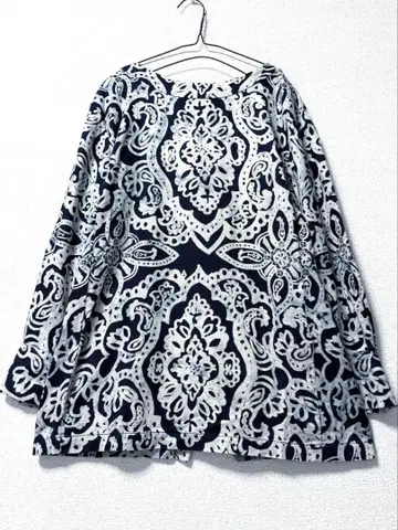 45R 45rpm 포티파이브알 네이비 나염 인디고 블라우스 올 패턴