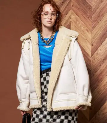 maison special 2WAY 슬리브 비건 가죽 B3 블루종