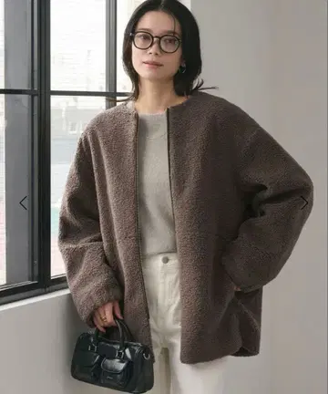 그린 라벨 릴랙싱 보아 노카라 블루종 모카 새상품