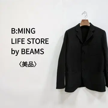 BEAMS 쓰리 포켓 소매 지퍼 테일러드 자켓 블랙 남성용