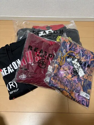 미사용 새상품 초특가 REASON 리 후드티 4세트 L